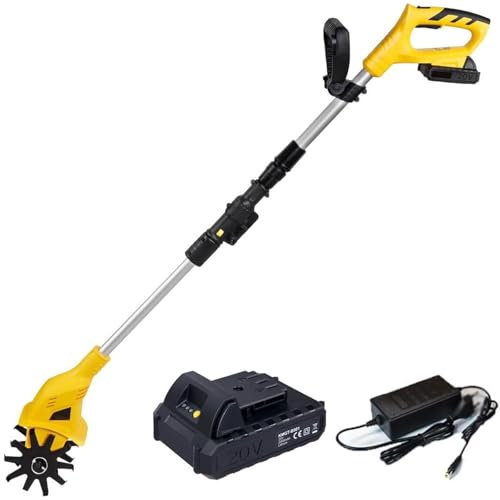 ylpddmm Zappa elettrica Senza Fili, Fresa da Giardino con Batteria,250 Giri/min, Mini Fresa da Giardino, con Batteria per Prato, Yard, Coltivazione del Terreno