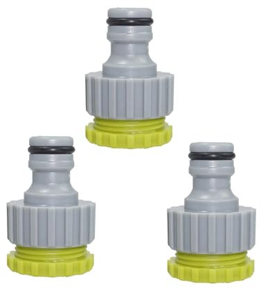 Kit de 3 Raccords de Robinet, Raccords de Robinet 1/2 3/4 2 en 1 Adaptateur Connecteurs d'extrémité de Tuyau Plastique Jardin en Raccords d'Arrosage Rapides pour l'irrigation
