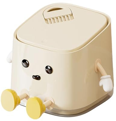 Tiny Table Trash Can - Push-Open Small Vanity Trash Can | Bac de poubelle de bureau | Counter Trash peut | Compact portable avec couvercle anti-selfr Push ouvrir la boîte de déchets de sauvegarde de l