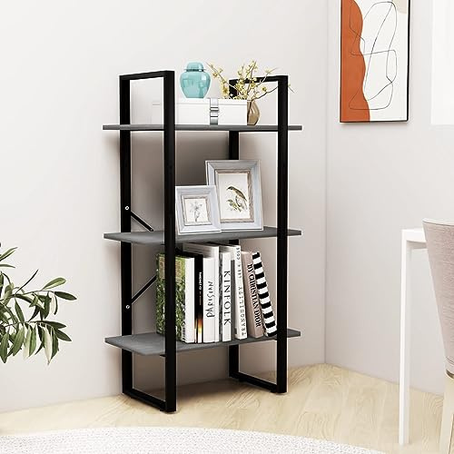 UJCHVHN Étagère de rangement en pin massif, gris, 60 x 30 x 105 cm, étagères, bibliothèques et étagères debout