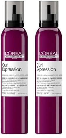 L’Oréal Professionnel, Mousse en Crema 10 en 1, Sin Sulfatos, para Cualquier Tipo De Rizos y Ondas, Curl Expression, 250 ml (Paquete de 2)
