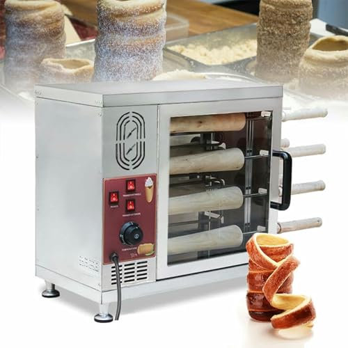 CNPRAZ Commercial Chimney Cake Machine, 3000 W Electric Toaster With 16 Roll Tools, Chimney Bread Grill For Restaurant, Home, Kitchen, Snack Bar