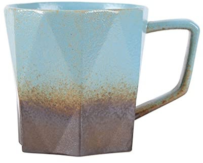 GEK208130 Moderno Taza antigua Vintage, taza de café Simple hecha a mano, taza for beber de cerámica rugosa, taza de desayuno de gran capacidad de 400ML Vajilla(B)