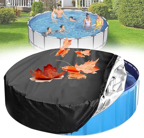 Hundepool Abdeckplane Wasserdicht Staubdicht Plane mit Kordelzug für Haustier Schwimmbad Faltbar Ideal für Kinderbadewanne (160 * 30cm)
