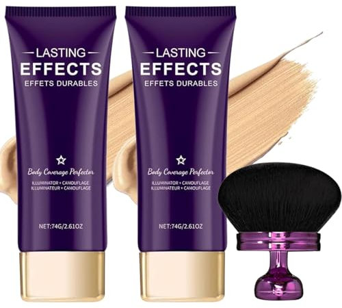 Miracle De Paris Body Coverage mit Pinsel, Miracle De Paris Leg Cream, Miracle De Paris Bein Make up Wasserfest, Body Coverage Perfector für Beine, Tattoo Abdecken Wasserfest (Elfenbein*2)