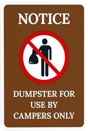 Cartel metálico de advertencia de seguridad para uso de campistas, para negocios, oficina, carretera, casa, calle, pared, decoración personalizada, fácil de montar, 20 x 30 cm