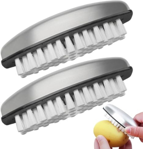 Cepillos de uñas de acero inoxidable, 2 Piezas, cepillos de cerdas duras, elimina olores, Cepillo de Uñas de Acero Inox para Limpiar Uñass, para Limpieza de Manos, dedos de los pies y Lavabos