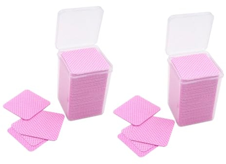 Homoyoyo Lingettes Démaquillantes Jetables pour Ongles 400 Pièces en Tissu Non Tissé Rose Lingettes Nettoyantes pour Colle et Produits de Manucure Usage Professionnel et Domestique