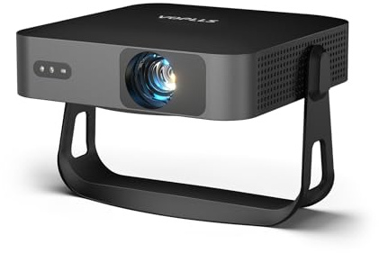 【360°Adjustable Stand & Auto Focus/Keystone】Mini Projector with WiFi and Bluetooth, Native 1080P Portable Outdoor Movie Projector, VOPLLS Home Projector 4K Support for HDMI/USB/AV/Phone/Laptop(black)