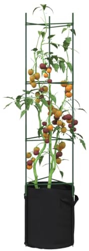 Frdhee Balkon Deko Blumentisch,Tomatenkäfig mit Pflanzsack 2 Stk. 154 cm Stahl und PP,Blumenregal für Wohnzimmer Balkon Schlafzimmer