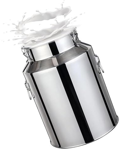 Bidon De Lait Inox 5L Pot a Lait Inox Bidon for À Vin Baril Seau À Eau Huile Réservoir À Thé Avec Couvercle Scellé,Capacity-35L