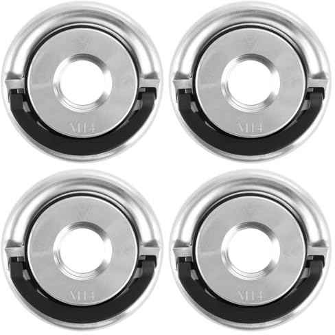 4 Pcs M14 Quick Release Nut for Angle Grinder Attachments Self-Locking Flange Nut with Pull Rin Tool-Free Quick Clamping for Home & Workshop