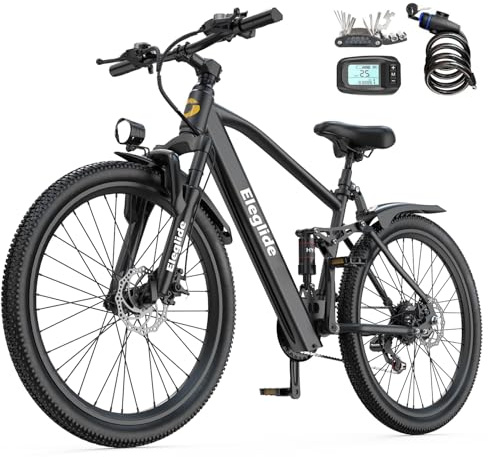 Eleglide 26'' Elektrofahrrad, E-Bike 21-Gang, City E-Bike mit 250W Motor und 36V 13Ah Akku Pedelec Cityräder Elektrofahrrad, Höchstgeschwindigkeit 25km/h,Erwachsene Herren Damen Ebike mit LCD Display