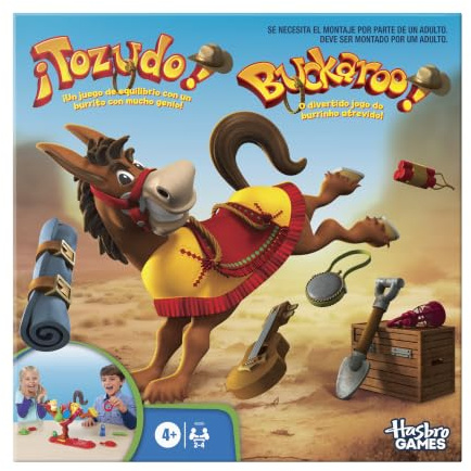 Hasbro Gaming Juego ¡Tozudo! - El Juegos de Equilibrio con un Burrito con Mucho Genio - Juego de Mesa Familiar de 2 a 4 Jugadores - Mayores de 4 Años