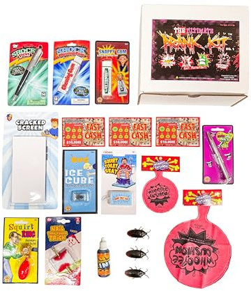 Ultimate Prank Toys Kit. This Box Of Tricks Have Funny, Scary & Shocking Pranks & Jokes For Your Friends Or Family Excellent For The Office, School, Home, The Ex & The Neighbor. Let The Games Begin.