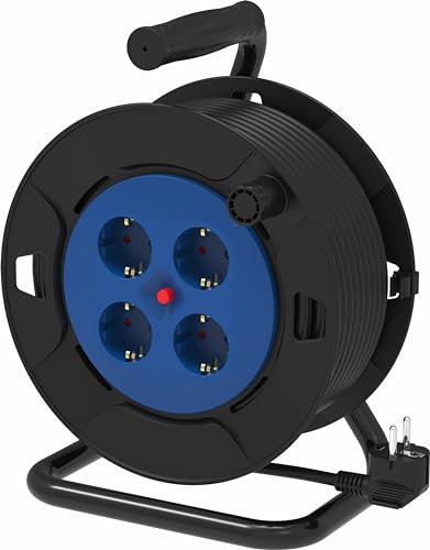 Silver Electronics - Enrollacables multienchufe 4 tomas 25m