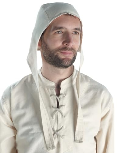 HEMAD Medeltida hatt -bomull LARP hatt - Beige M