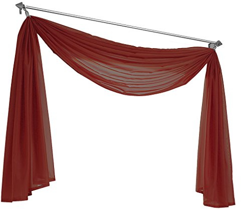 Olivia's Stylism Boutique Querbehang Deko Gardinen aus transparentem Voile Schals H*B 500 * 145cm Terra