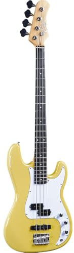 EKO GUITARS - VPJ-280 Cream, Basso Elettrico 4 Corde, Serie Tribute Starter, Corpo in Pioppo, Manico in Acero, Tastiera 21 Tasti in Resina Eko WPC, Colore Cream
