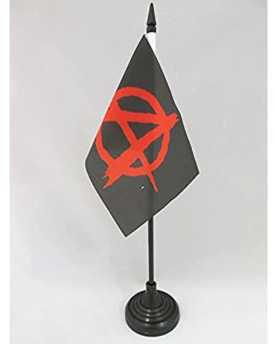 AZ FLAG Bordsflagga Anarki svart och röd 15x10 cm 100D Polyester Plastfot