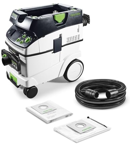 Festool Absaugmobil CTM 36 E AC-LHS CLEANTEC - Staubsauger Klasse M | Industriesauger mit High Performance Hauptfilter, 36 l Behälter, ComfortClean Verschlussschieber & SELFCLEAN Filtersack.