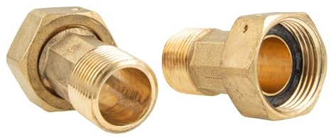 JS Wasserzähler Verschraubungen 1 1/2 Zoll Überwurfmutter x 1 1/4 Zoll AG - 2-er Set