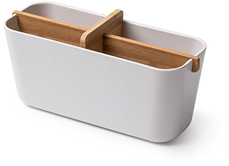 Lexon LH40W8 badrumsförvaring, 4 fack, bambu, vit, 21 x 8 x 8,8 cm