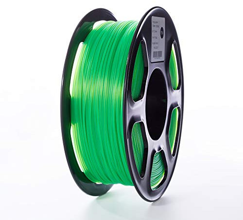 TOPZEAL 3D Drucker Filament, PLA Filament der Transparenten Serie, 1,75 mm, Maßgenauigkeit +/- 0,02mm, 1KG Spule für 3D Drucker und 3D Stift (Transparent-Green)