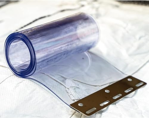 AirTech-UK PVC Strip Curtain 2mm x 300mm Warehouse,Catering,Refrigeration complete with SS Clamp (2.5mt long)