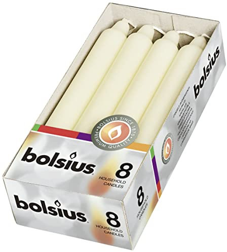 bolsius - Stabkerzen - Elfenbein - 18 cm - Im 8er-Karton, Ivory