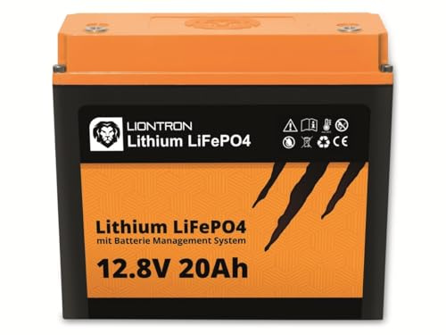 LIONTRON LiFePO4 12,8V 20Ah LX; 256Wh; > 3000 Zyklen bei 90% Entladungstiefe (DOD) mit BMS Überwachung; für Wohnmobil oder Boot 182x77x102mm - LI1220LX