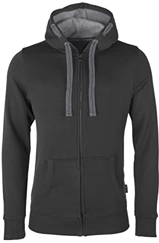 HRM Veste à Capuche pour Hommes, Gris Foncé, Taille 6XL I Hoodie Premium Homme avec Doublure Contrastée I Sweat à Capuche Basique à Fermeture éclair I Vêtements Hommes Haut de Gamme et Durables