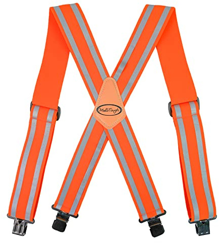 MELOTOUGH Bretelles de sécurité réfléchissantes avec bande réfléchissante Hi Viz Bretelles pour ceinture à outils (Hi Viz Orange)
