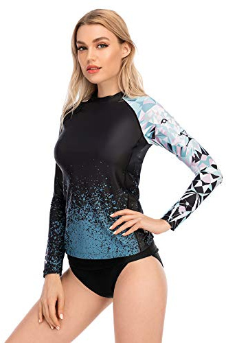 HUGE SPORTS Camisetas Deportivas de Manga Larga, Camisetas de Compresión de Running para Mujer Secado Rápido (León,2XL)
