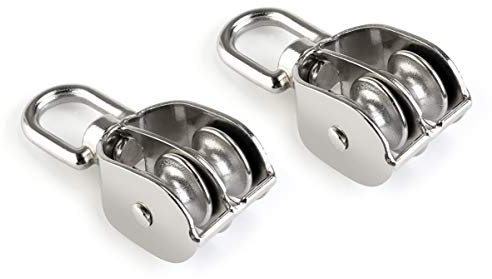 FAVOMOTO Pair 304 Small Pulley Pulley Block Pulley Double Hoist Pulley Crane Pulley Wheels Pulley Lifting Single Pulley Pulleys for Rope Rotate Driving Pulley Wheel