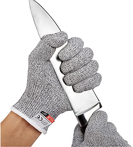 SHULLIN 1 Pair Level 5 Protection Cut Resistant Gloves Safety gloves Food-Safe Cut Proof Gloves for Kitchen Meat Cutting Oyster Shucking and Butcher Outdoor Work Protective(M)