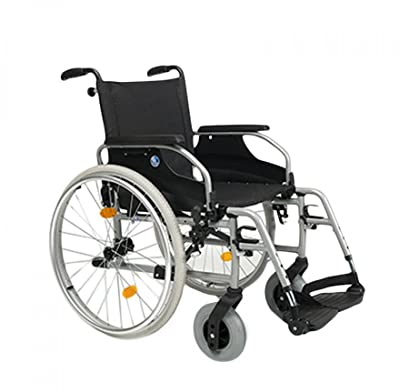 FabaCare Rollstuhl D200, Leichtgewichtrollstuhl Faltrollstuhl, vieles Einstellbar, faltbar, Premium Transportrollstuhl, Sitzbreite 48 cm