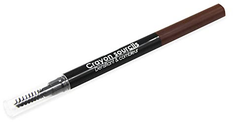 Glam’Up Paris - Crayon à Sourcils Waterproof - Rétractable - Combleur - Ultra-fin - Longue Durée - Imperméable et à Double Extrémité - N°02 - Marron Foncé