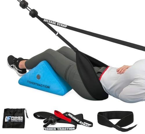 Fisher Traction® Gerät zur Linderung von Rückenbeschwerden und Beschwerden | für eingeklemmte Nerven & Bandscheibenwölbungen | Rückenproblemlinderung | Mobiles Wirbelsäulen-Dekompressions- &