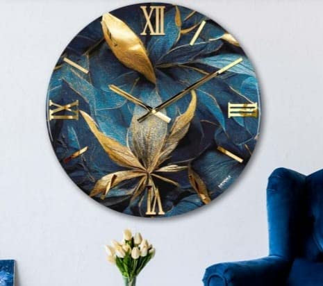Generico Orologio da Parete, Soggiorno, Cucina, Moderno,Effetto marmo, Base legno, Lavorazione a resina, Numeri a rilievo, Diametro disponibile 40/60/80/100 cm, Made in Italy (40, Stella)