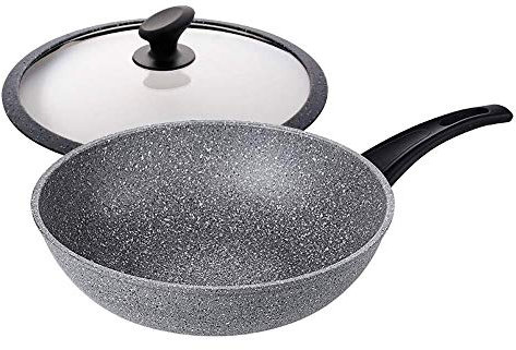 ZAANU Wok Antiadherente Wok 32cm Cocina De Inducción Estufa De Gas Universal Hogar Frito