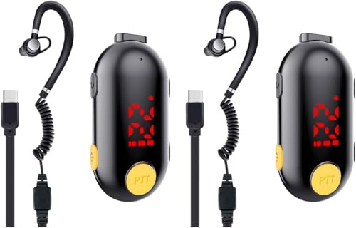 SMP Funkgerät mit Headset und mikrofon, Super Mini Walkie Talkie Two Way Radio Portable FM Transceiver für Restaurants, Outdoor Sport Supermarkt Krankenhaus Tourismus, Arbeitsplatz, 2 Pack