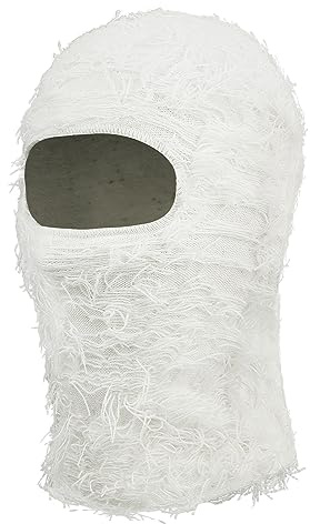 CLAPE Distressed Balaclava Sturmmaske Warme Fuzzy Ski Maske Beanie Mütze | Winddicht,Elastisch,Faltbar,Unisex Wintermütze für Ski,Snowboard,Radfahren,Outdoor,Kaltes Wetter