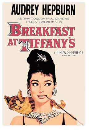 OffsuM Filmposter Breakfast at Tiffany's (7) Retro Poster Metall Blechschild Chic Art Retro Eisen Malerei Bar Menschen Höhle Cafe Familie Garage Poster Wanddekoration 40 x 60 cm