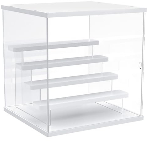 Joody Vitrine für Sammlung, Acryl Vitrine, Vitrine für Figur, Amiibo, Objekt Manga, Acryl-Vitrine, Wohnzimmer, mit Tür und Ständer, Aufbewahrungsbox für Schaufenster, Büro, Ausstellung