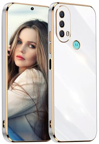POUHYE Funda para Motorola Moto E20 / Moto E30 / Moto E40 Carcasa Silicona, Protección Cámara Ultra Fina Galvanizado Suave TPU Bumper Resistente Antigolpes Móvil Case para Moto E20 / E30 / E40 Blanco