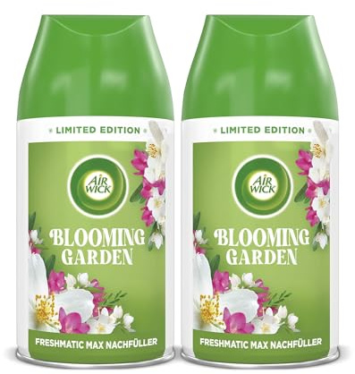 Air Wick Freshmatic Max Raumspray – Nachfüller DUO für den Air Wick Freshmatic Max – Duft: Blooming Garden – 2 x 250 ml Nachfüller