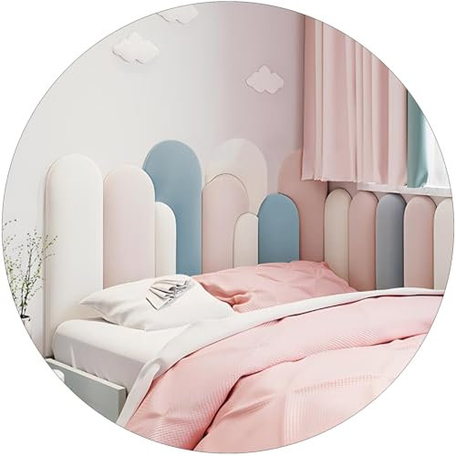 Wzmazingly Polsterpaneel, Kinder Anti-Kollision Soft Cushion Tapete, Selbstklebendes Kopfteil, 3D-stoßfest Wandkissen Für Schlafzimmer Spielzimmer Kindergarten(Size:150cm)