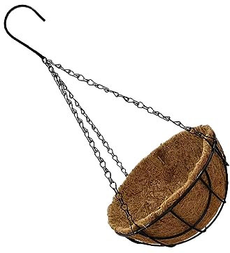 tuwiwol Robuster Pflanzenhalter für den Außenbereich mit stilvollem hängendem Pflanzkorb aus Metall. Hängender Blumentopf aus Metall, Erdkorb, (25.5 cm)