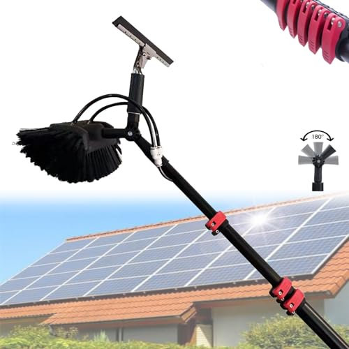 ZyKnaurral Hydro-ReinigungsbüRste Mit Schaber, Teleskopreiniger, Solarpanel, Fensterreinigungsset, 3,6 M–10,8 M Teleskopstange, Reinigungswagen, Bus, Auto,10.8M/36FT